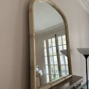 Ivory bamboo-style mirror