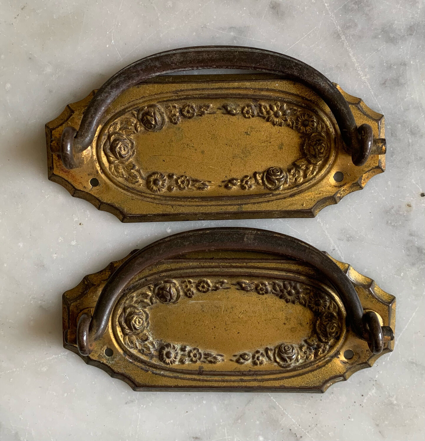 Art deco brass handles