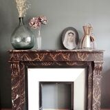 Antique wooden fireplace mantle
