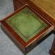 Antique Hardwood Desk with Leather Top and Slanted Drawer