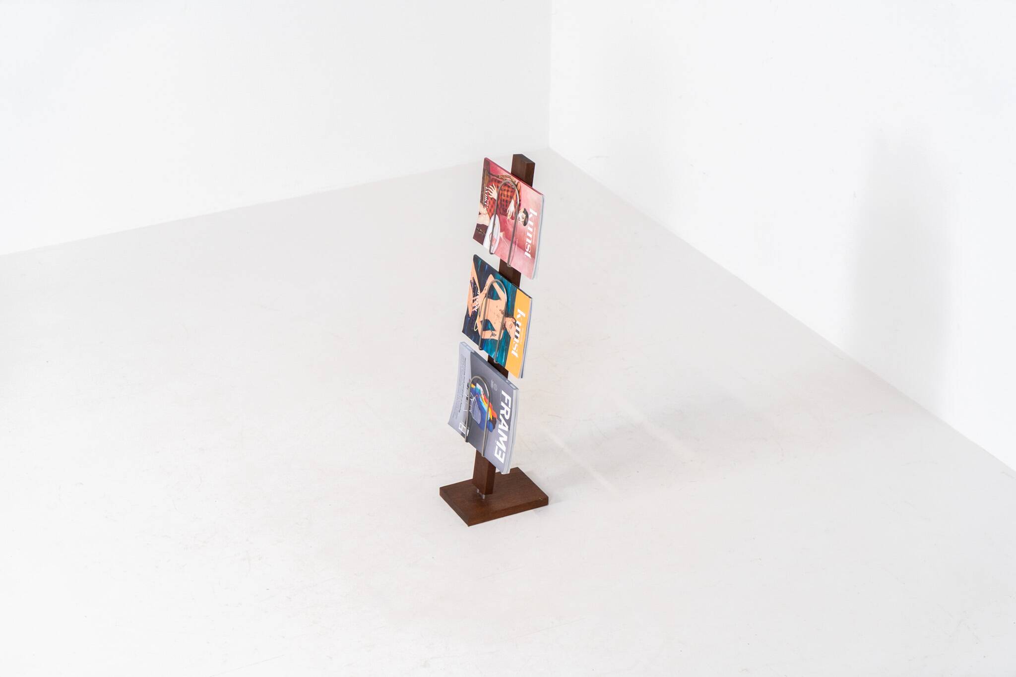 Vintage magazine holder in solid teak