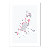 Illustration A4 naiade no. 1/8 bretagne baigneuse mer