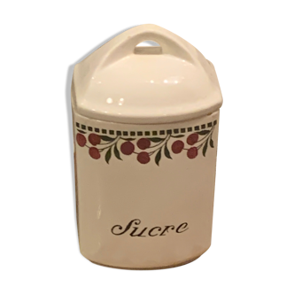 Pot en porcelaine sucre motif cerise art deco