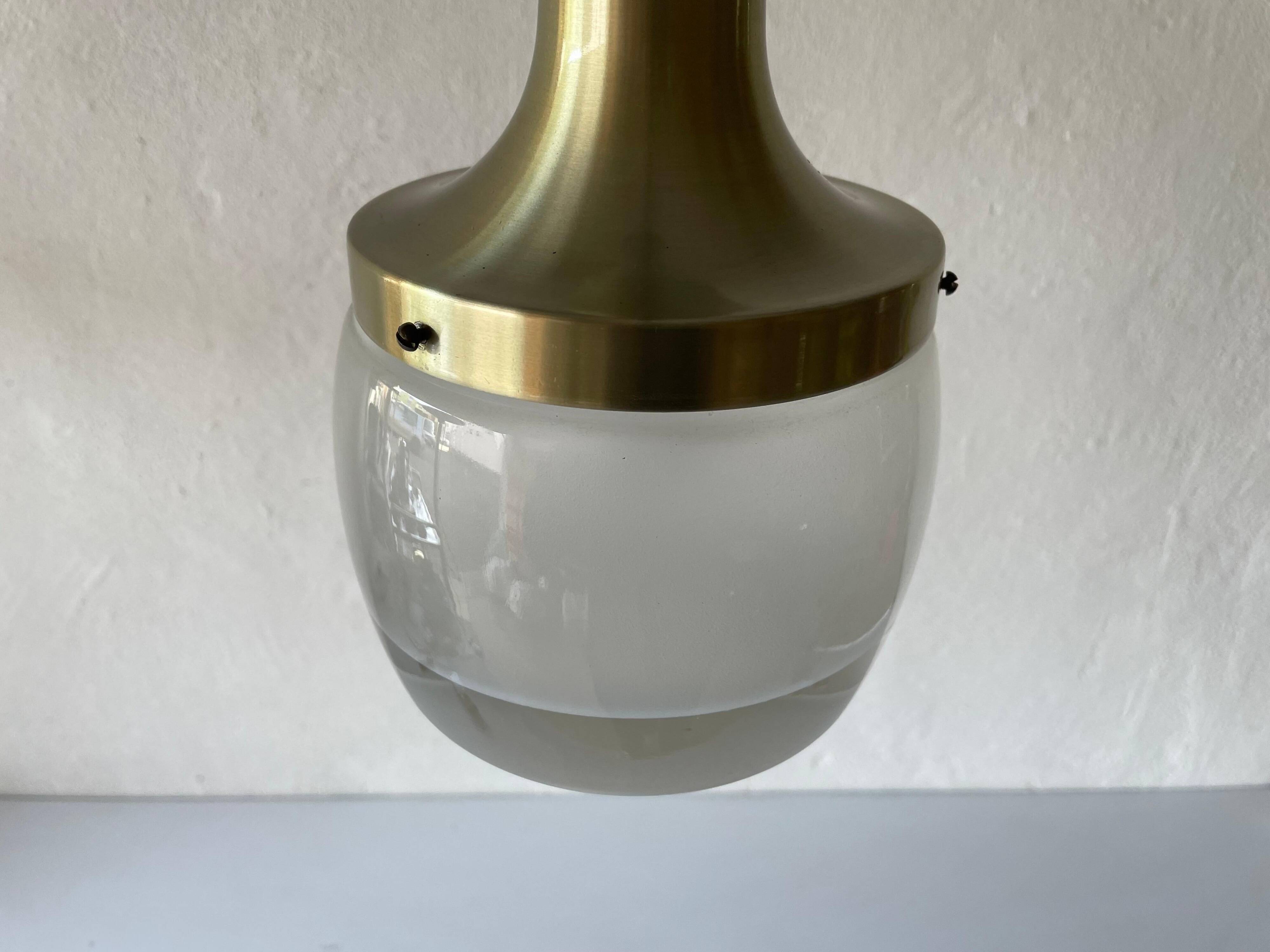 Heavy frosted glass pendant lamp by Staff, 1960s, Germany