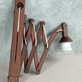 Scandinavian teak accordion lamp 1960