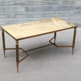 Brass and marble 1960s coffee table