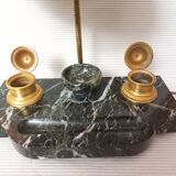 Marble and gilded bronze inkwell lamp