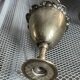 Antique egg set in nickel silver metal