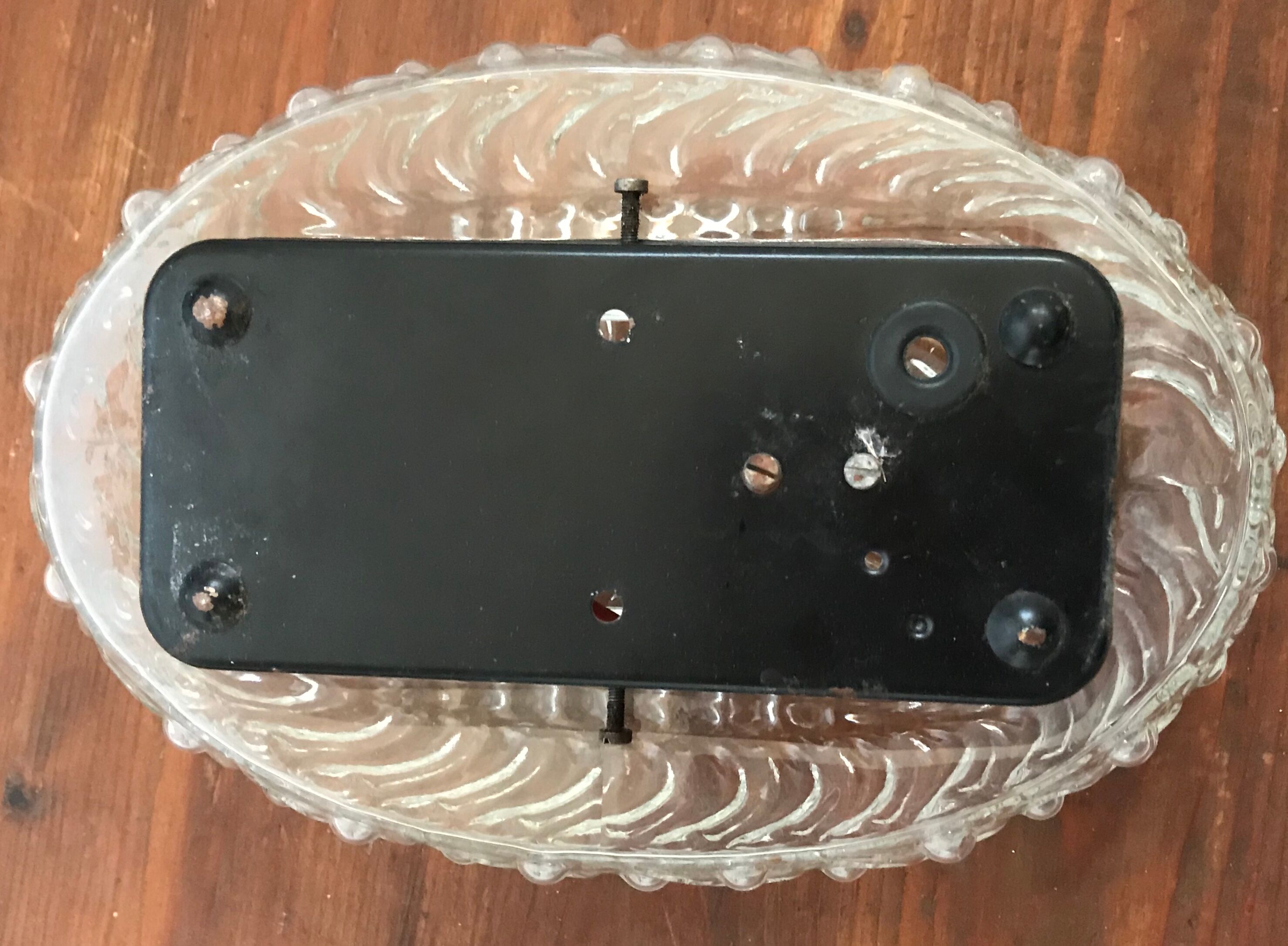 Ceiling light in cast glass circa 1950