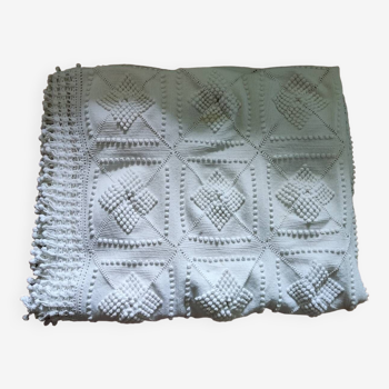 White vintage crochet bedspread