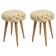 Set of two yellow and beige stools, mid-century, Europe, 1960s.