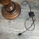 Turned wooden floor lamp