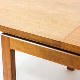 Extendable 'abstracta' dining table in beech by Jos de Mey, Belgium 1960s