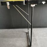 Two-tone vintage foldable side table with 2 extension cords