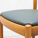 Green and oak art nouveau style bistro chair