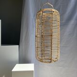 Large lantern-shaped rattan pendant lamp H50 D24