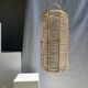 Large lantern-shaped rattan pendant lamp H50 D24