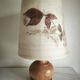 Herbarium lamp, turned wooden base, vintage bohemian
