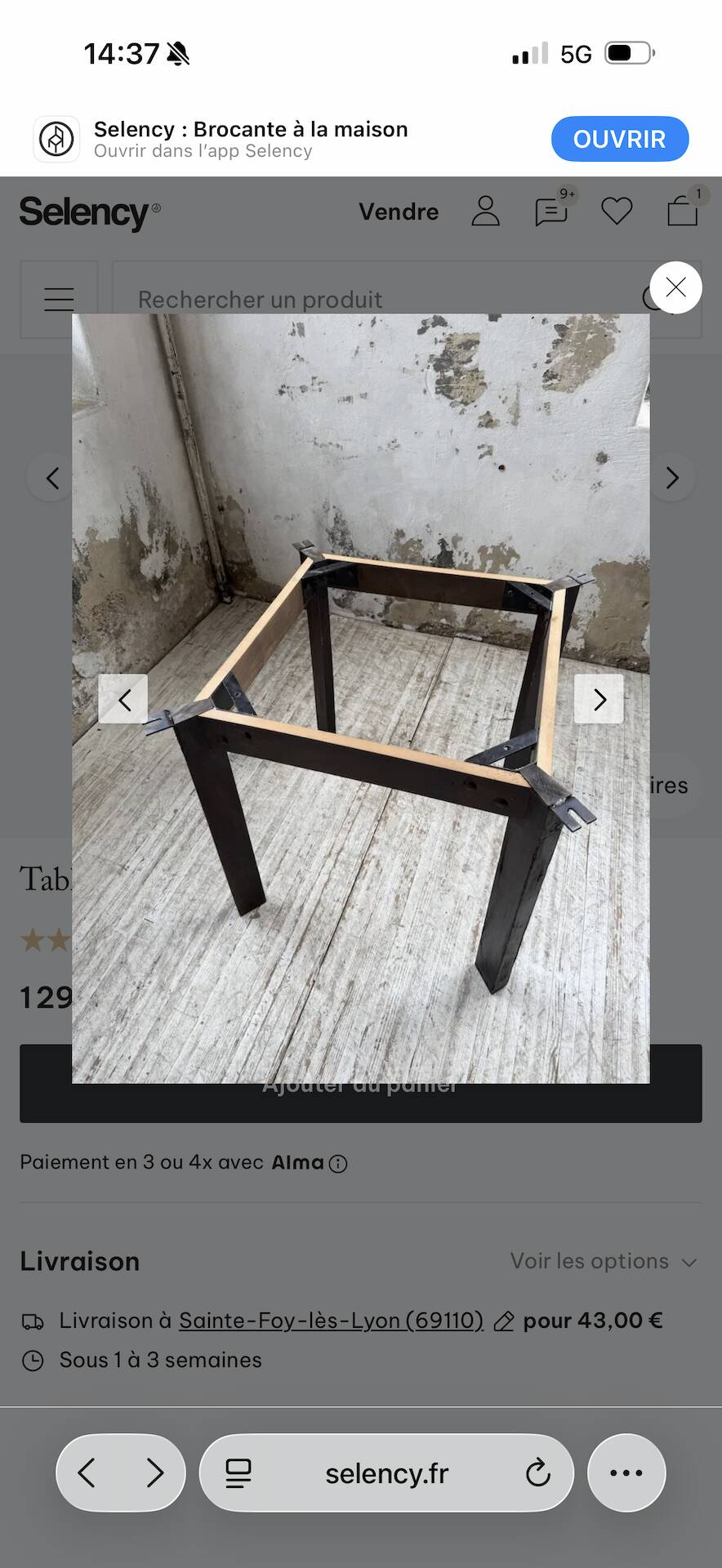 Audoux and Minet cord bench
