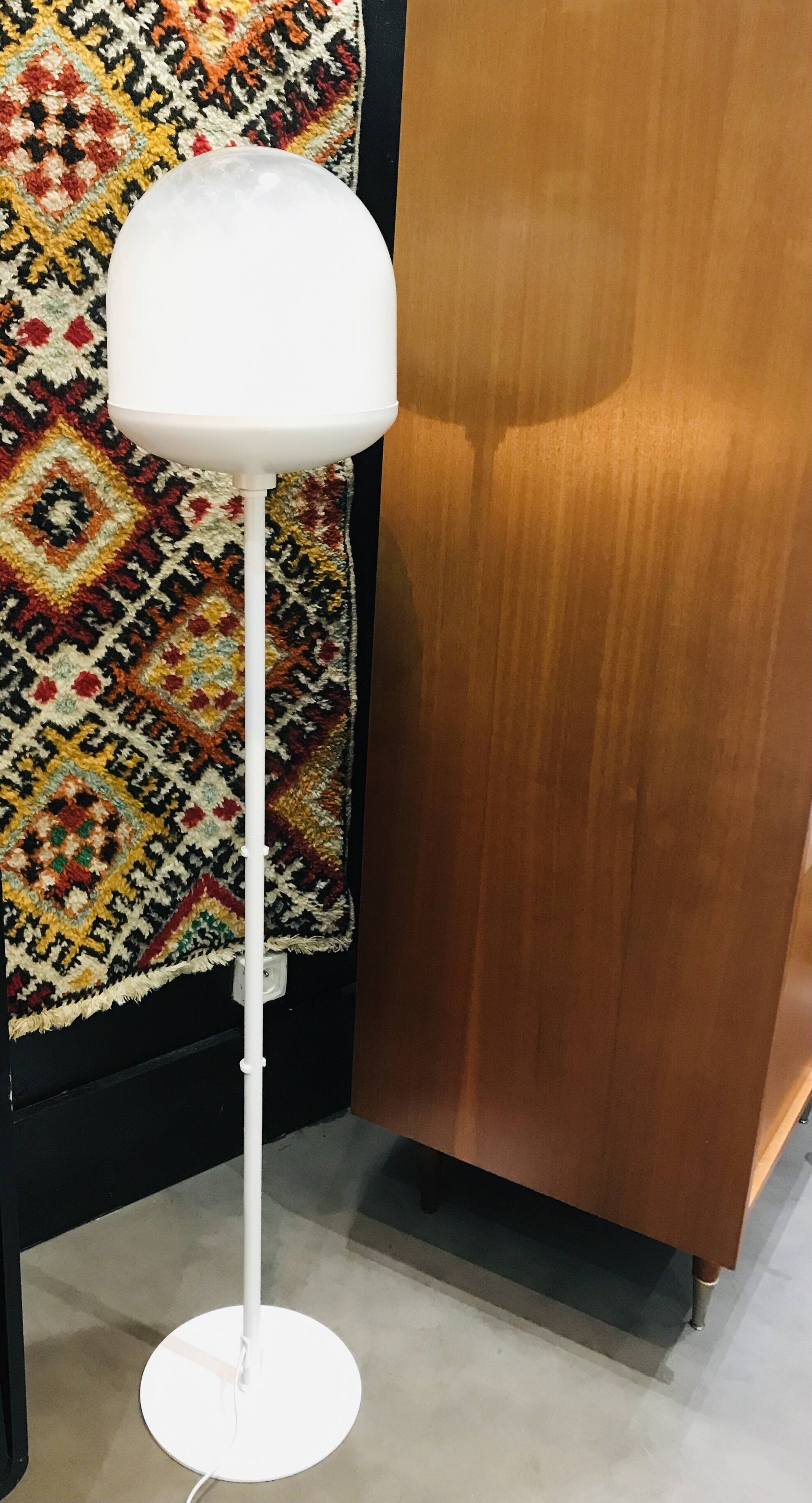 Danish glass globe floor lamp