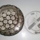 Round iron-ring glass ceiling lamp by Limburg Glashütte 1960s Germany
