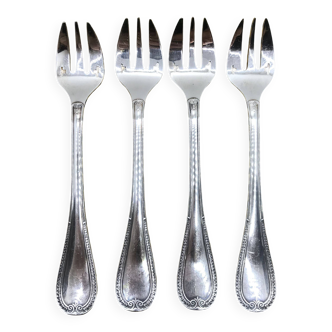 4 Christofle silver-plated oyster forks, Malmaison model