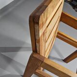 Pine wood chair 1970s with foldable seat