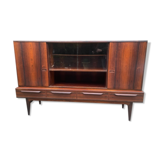 Scandinavian high rosewood sideboard by Johannes Andersen edited by Samcom