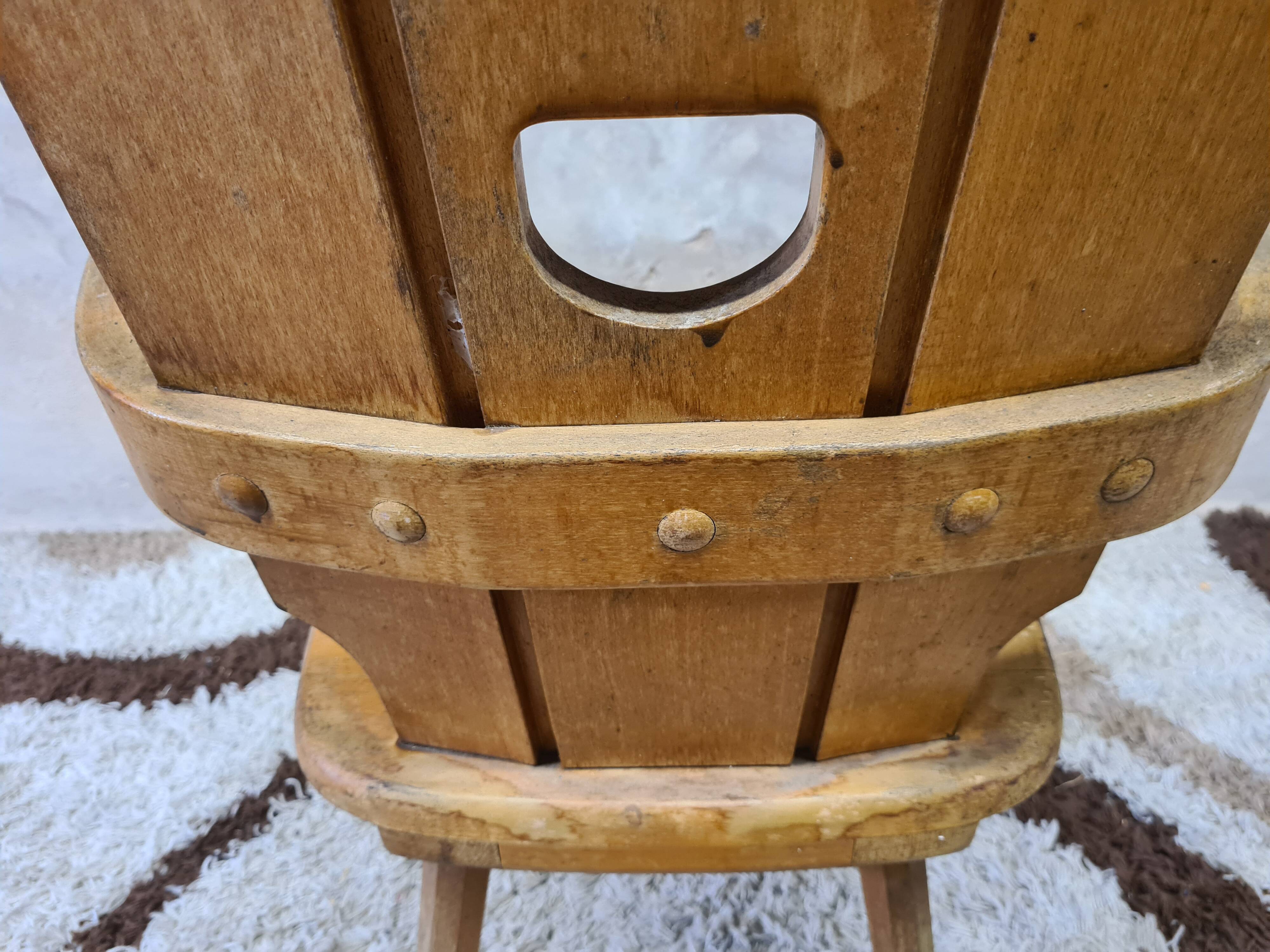 Brutalist wooden chair 1960