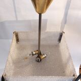 Square perspex ceiling lamp and gilded brass 1960.