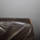 Brutalist Leather Sofa circa 1970