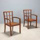 Pair of antique Art Deco armchairs in oak, Italy, 20th century
