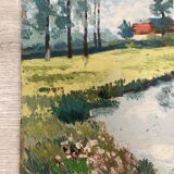 Huile sur panneau vintage