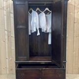 English oak wardrobe from the beginning of the 20th century - Dismantable into 3 parts
