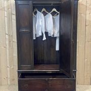 English oak wardrobe from the beginning of the 20th century - Dismantable into 3 parts