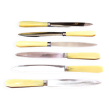 Box of 6 bakelite handle table knives France early 20th century