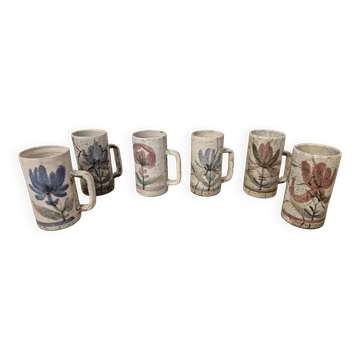 Serie de 6 chopes Gustave Raynaud