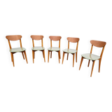 Set of 5 vintage Scandinavian style chairs