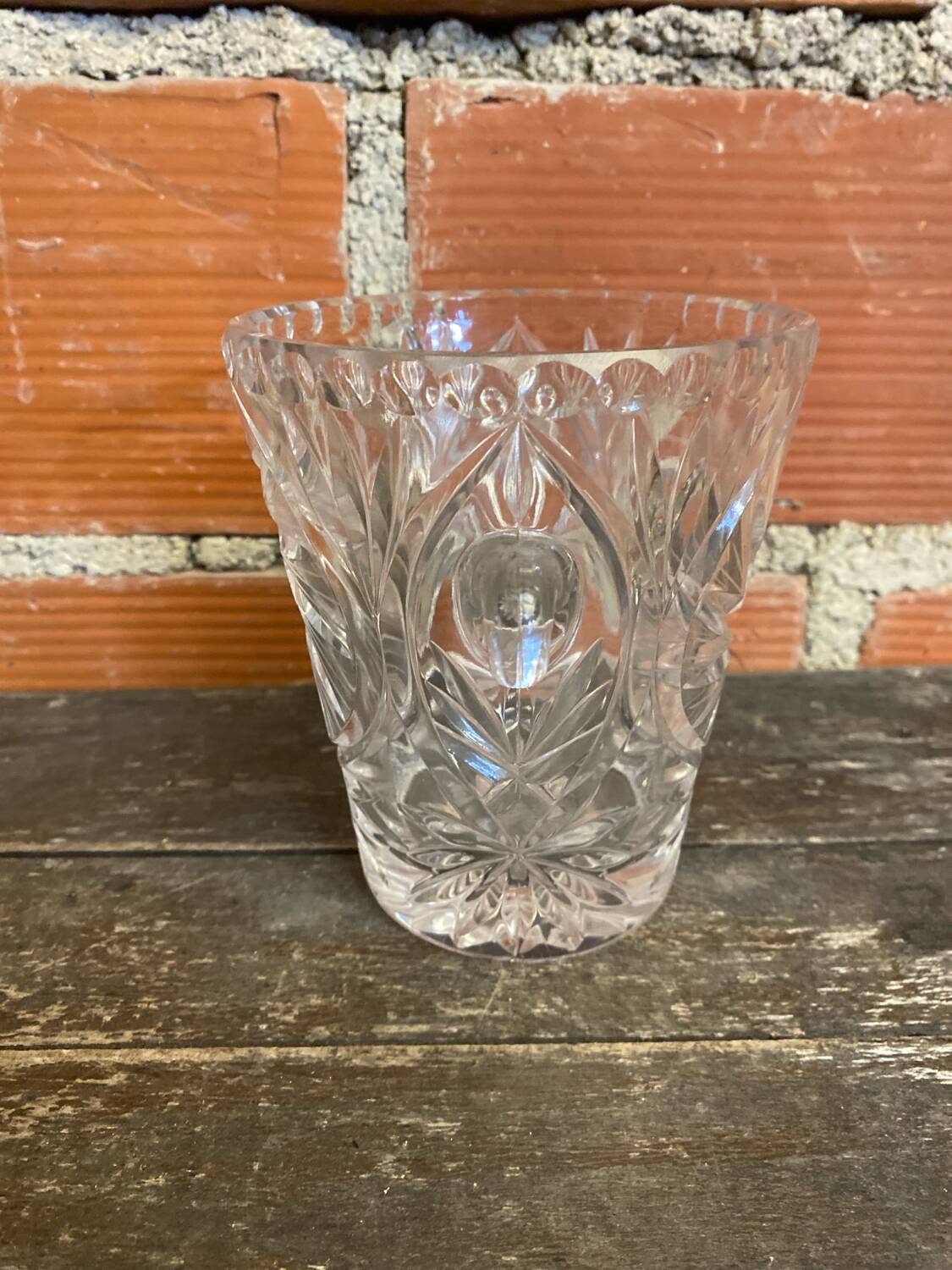 Seau A Glace Ancien Cristal Taillé Années 60 West Germany Vintage #D87