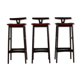 Ensemble de trois tabourets en bois de rose par Erik Buck pour Darlund
