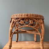 Peacock rattan stool 1960s