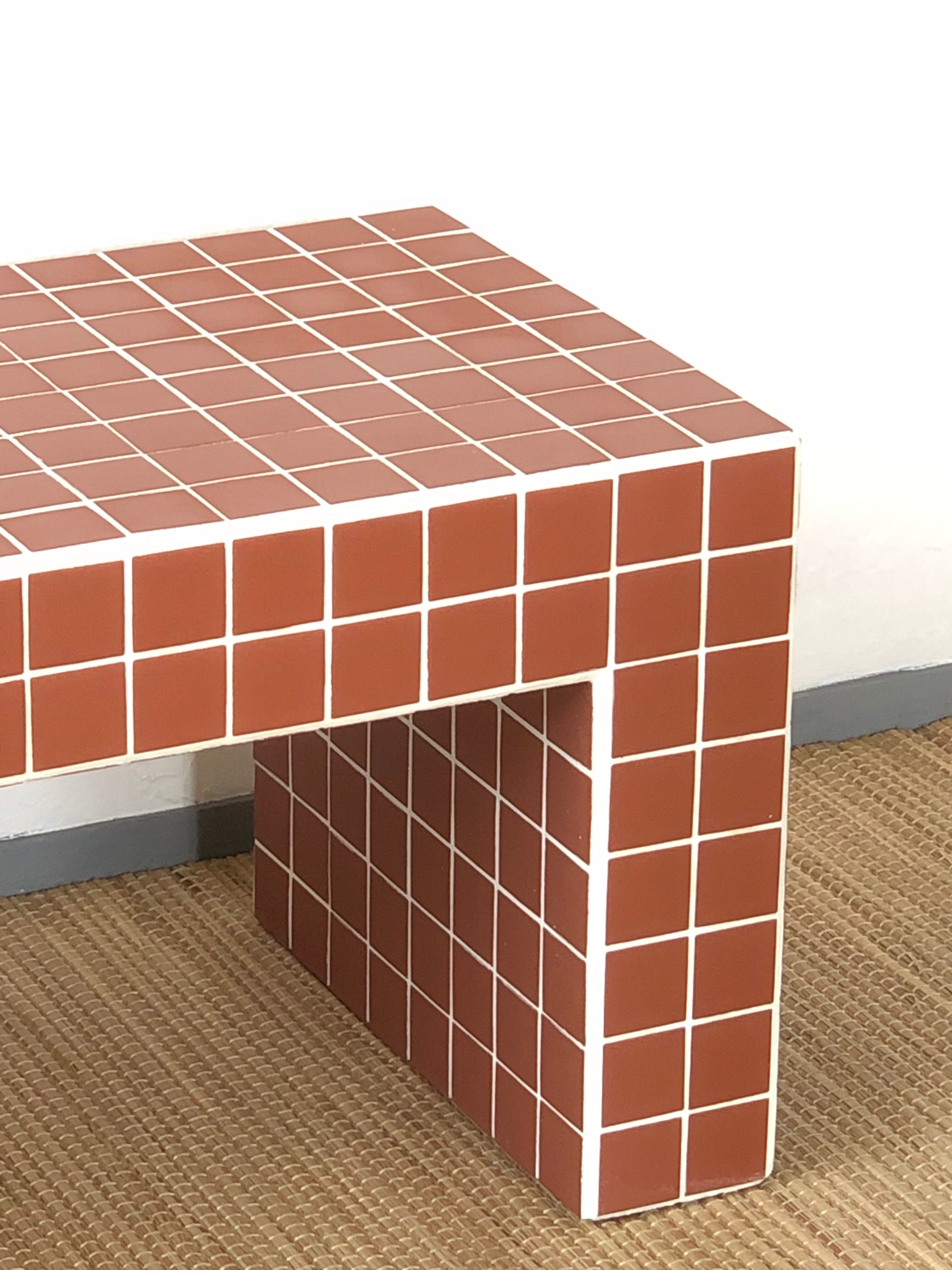Ceramic tile bench