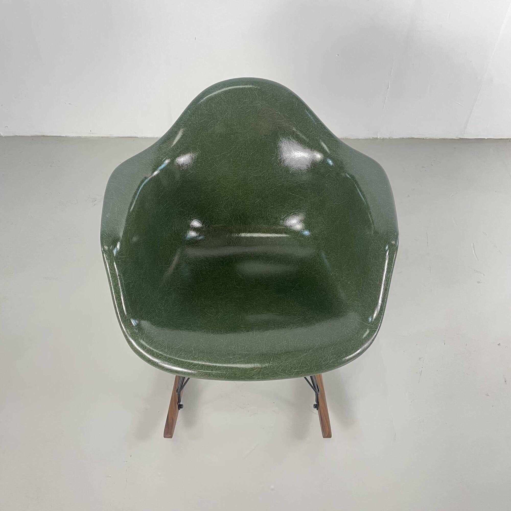 Eames Herman Miller 1950s RAR rocking chair in dark olive green