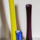 Trio of ancient stretched glass soliflores