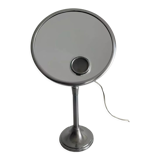 Vintage chrome Brot mirror, magnifying and illuminating, on adjustable stand, France 1960
