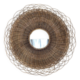 Rattan sun mirror 70 cm 60s