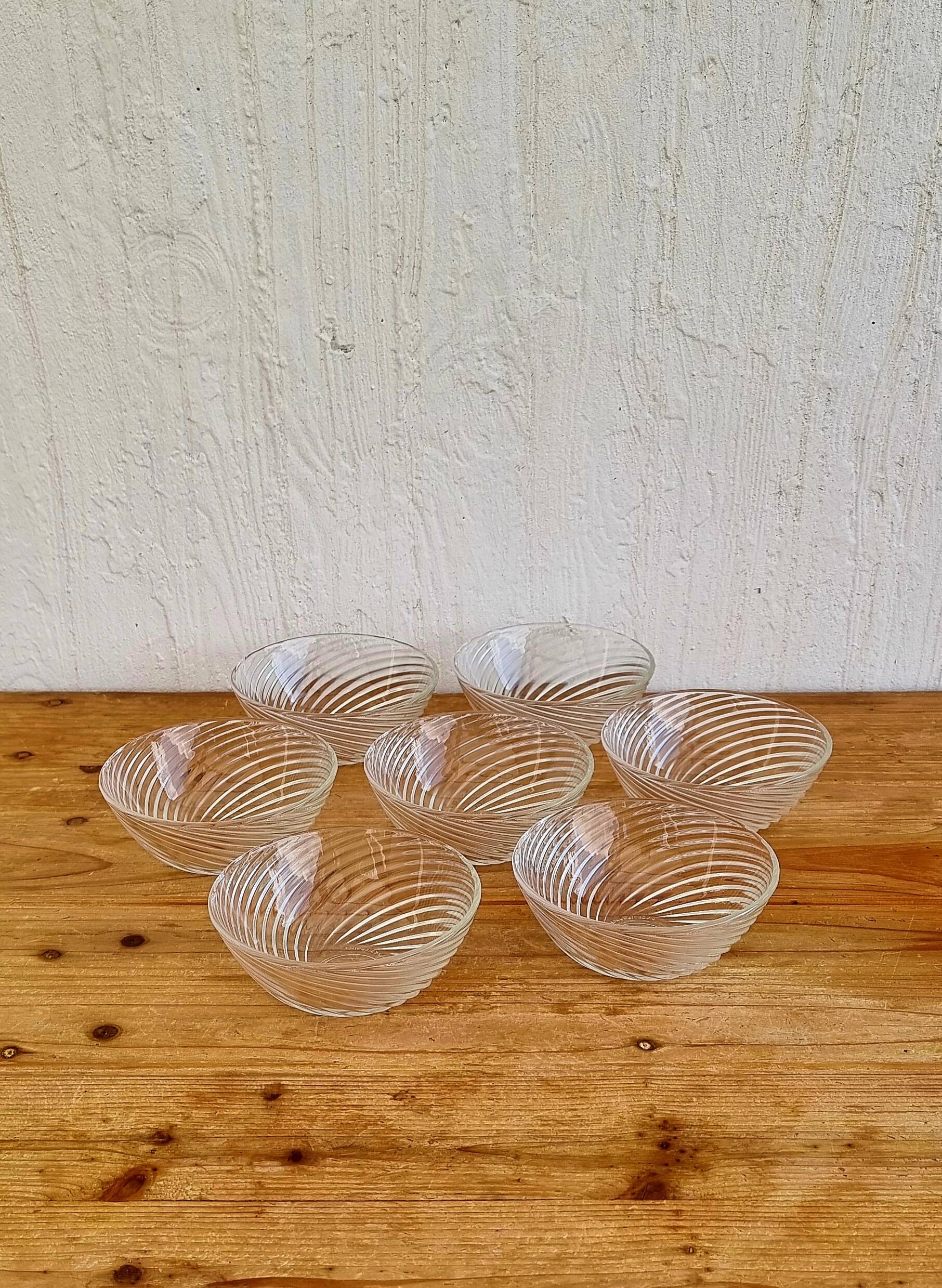 Set of 7 vintage Duralex glass bowls