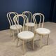 Set of 4 Thonet type bistro chairs light curved wood & Skaï GO IN Germany