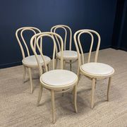 Set of 4 Thonet type bistro chairs light curved wood & Skaï GO IN Germany