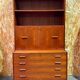 Commode bibliothèque bar scandinave en teck vintage années 60